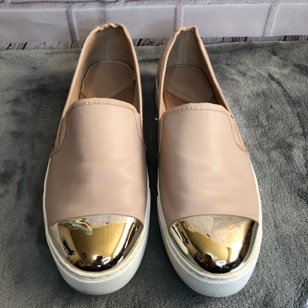 Stradivarius blush pink slip on sneakers silver point